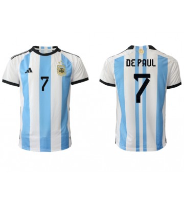 Argentina Rodrigo de Paul #7 Hjemmedrakt VM 2022 Kortermet